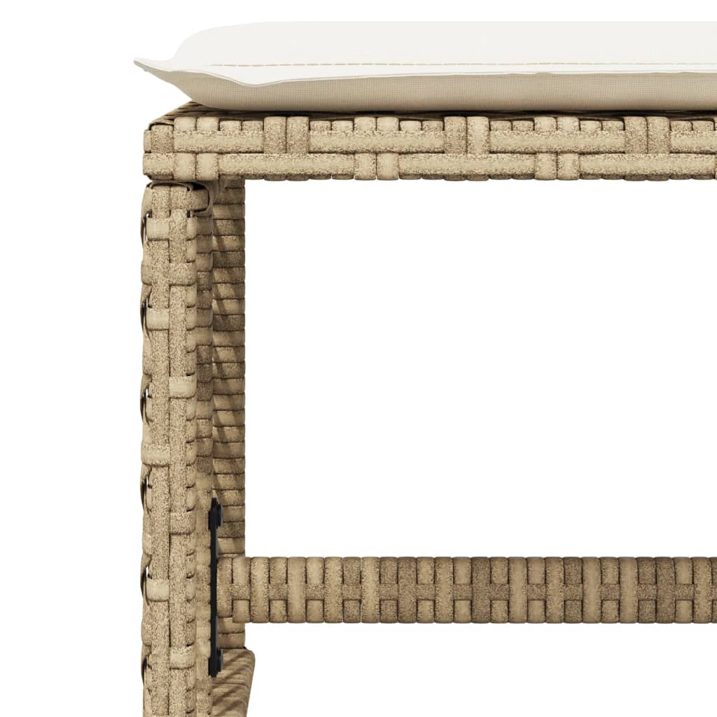 17-tlg. Garten-Essgruppe mit Kissen Beige Poly Rattan