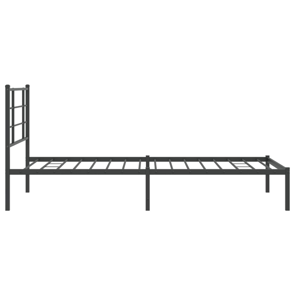 Bettgestell mit Kopfteil Metall Schwarz 107x203 cm