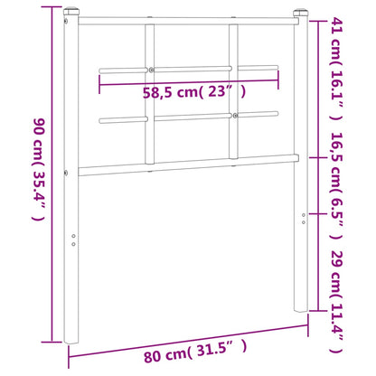 Kopfteil Metall Schwarz 75 cm