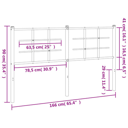 Kopfteil Metall Schwarz 160 cm