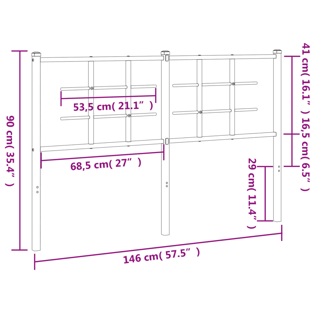 Kopfteil Metall Weiß 140 cm