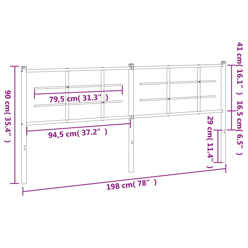 Kopfteil Metall Weiß 193 cm