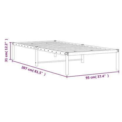 Bettgestell Metall Weiß 90x200 cm