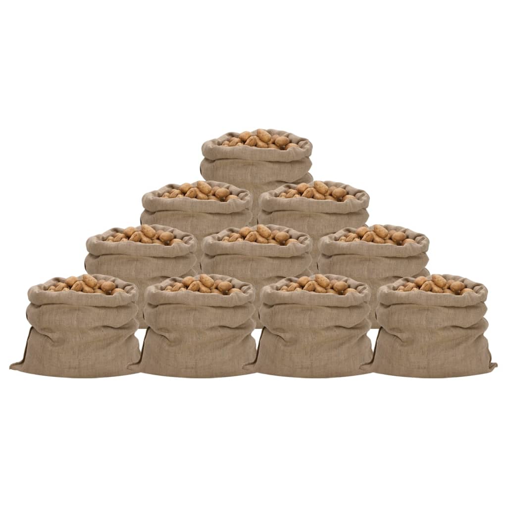 Jutesäcke 10 Stück 100 x 110 cm 100 % Jute 340 g/m²