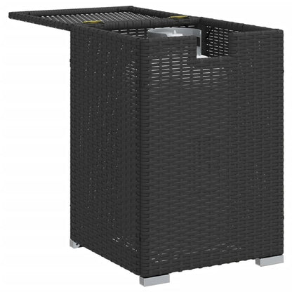 Propan-Tank-Verstecktisch Schwarz 40x40x60 cm Poly Rattan