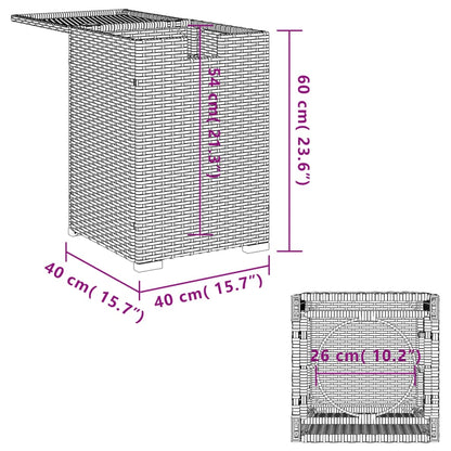 Propan-Tank-Verstecktisch Schwarz 40x40x60 cm Poly Rattan