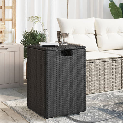 Propan-Tank-Verstecktisch Schwarz 40x40x60 cm Poly Rattan