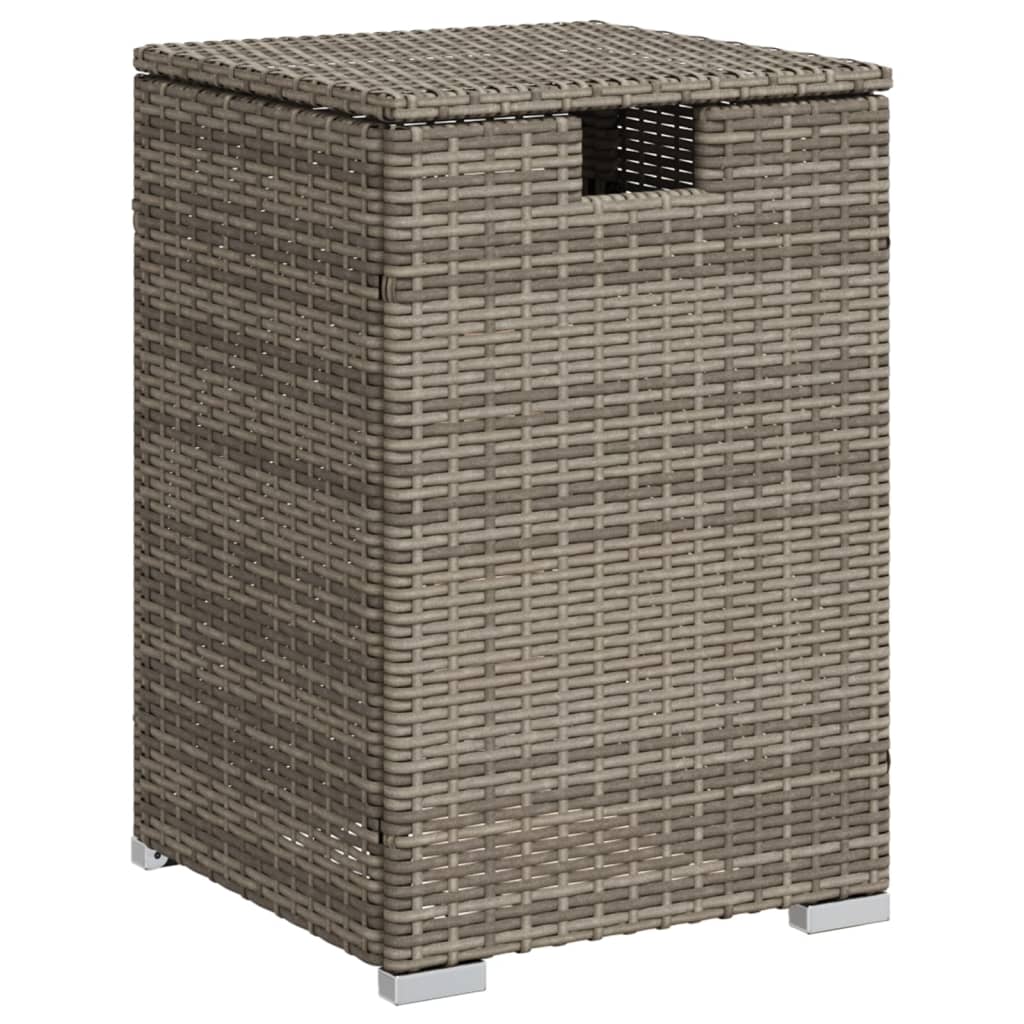 Propan-Tank-Verstecktisch Grau 40x40x60 cm Poly Rattan