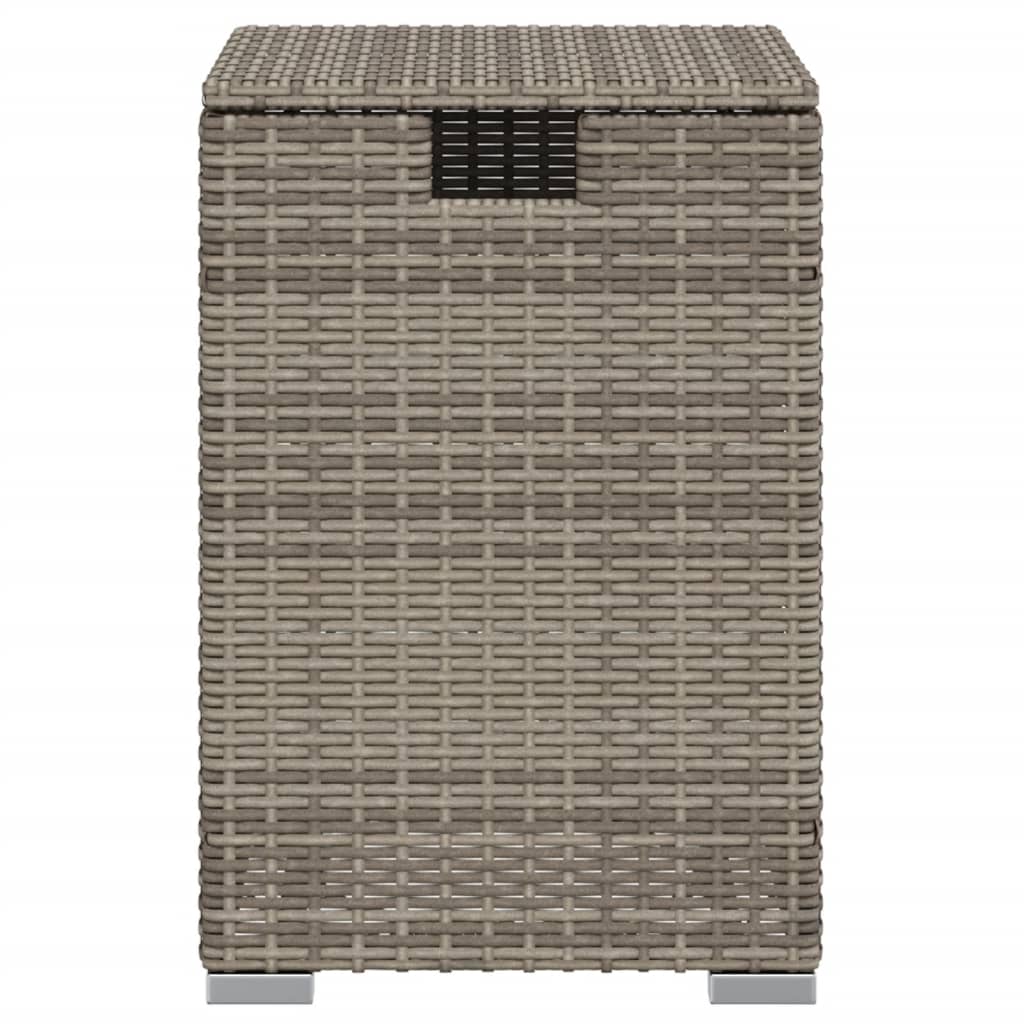 Propan-Tank-Verstecktisch Grau 40x40x60 cm Poly Rattan