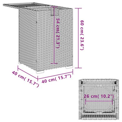 Propan-Tank-Verstecktisch Grau 40x40x60 cm Poly Rattan