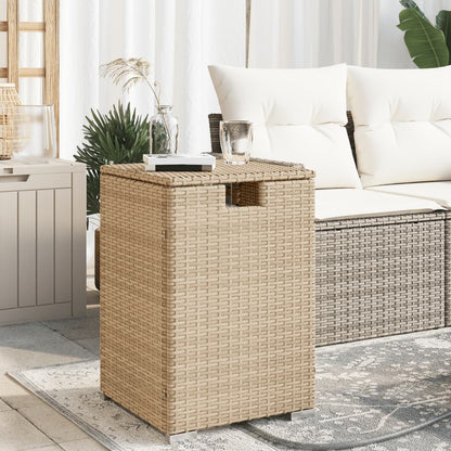 Propan-Tank-Verstecktisch Beige 40x40x60 cm Poly Rattan