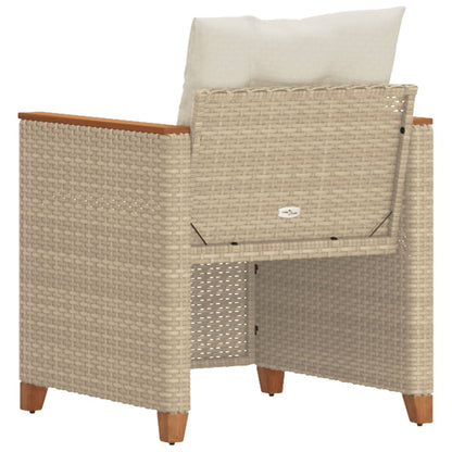 Gartensessel mit Kissen Beige Poly Rattan