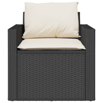 4-tlg. Garten-Sofagarnitur mit Kissen Schwarz Poly Rattan