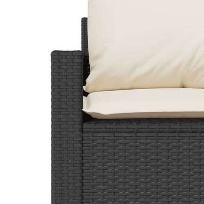 4-tlg. Garten-Sofagarnitur mit Kissen Schwarz Poly Rattan