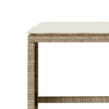 4-tlg. Garten-Sofagarnitur mit Kissen Beige Poly Rattan