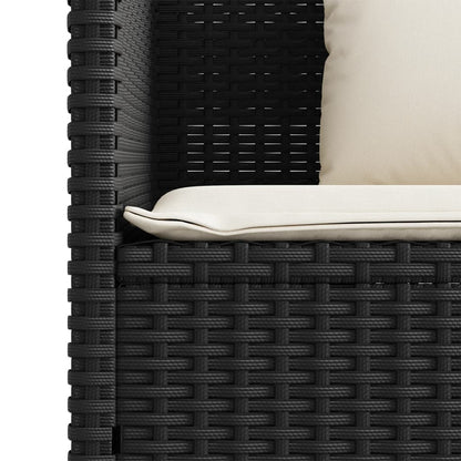 Gartenbank mit Kissen Schwarz Poly Rattan