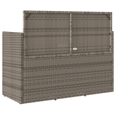 Gartenbank mit Kissen Grau Poly Rattan