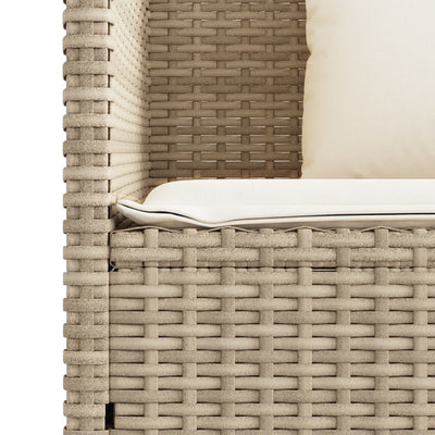 Gartenbank mit Kissen Beige Poly Rattan