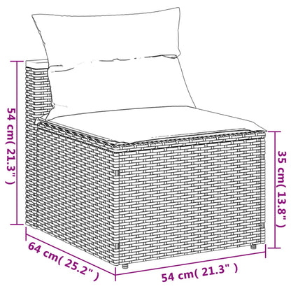 Gartensofas ohne Armlehnen mit Kissen 2 Stk Schwarz Poly Rattan