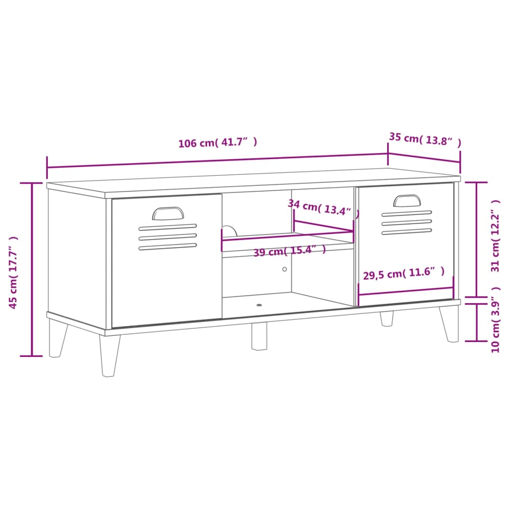 Schuhbank VIKEN Weiß 106x35x45 cm Holzwerkstoff