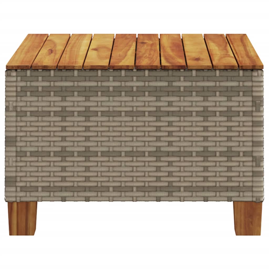 Gartentisch Grau 55x55x36 cm Poly Rattan Akazienholz