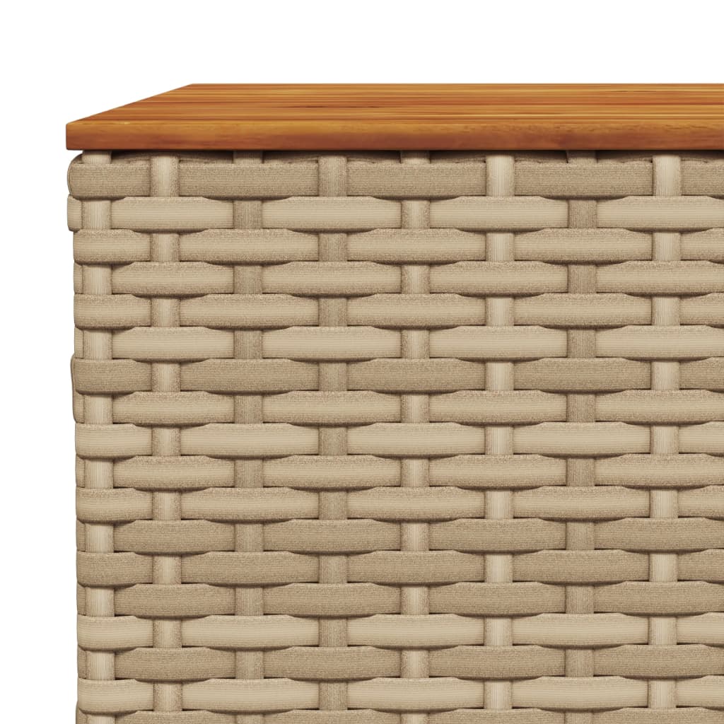 Gartentisch Beige 55x55x36 cm Poly Rattan Akazienholz