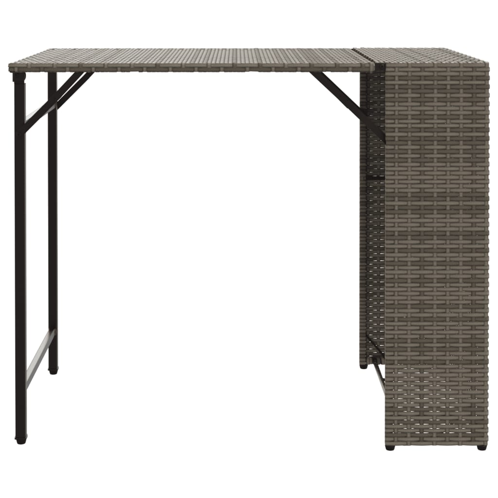 5-tlg. Garten-Essgruppe Klappbar Grau Poly Rattan