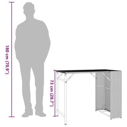 5-tlg. Garten-Essgruppe Klappbar Grau Poly Rattan