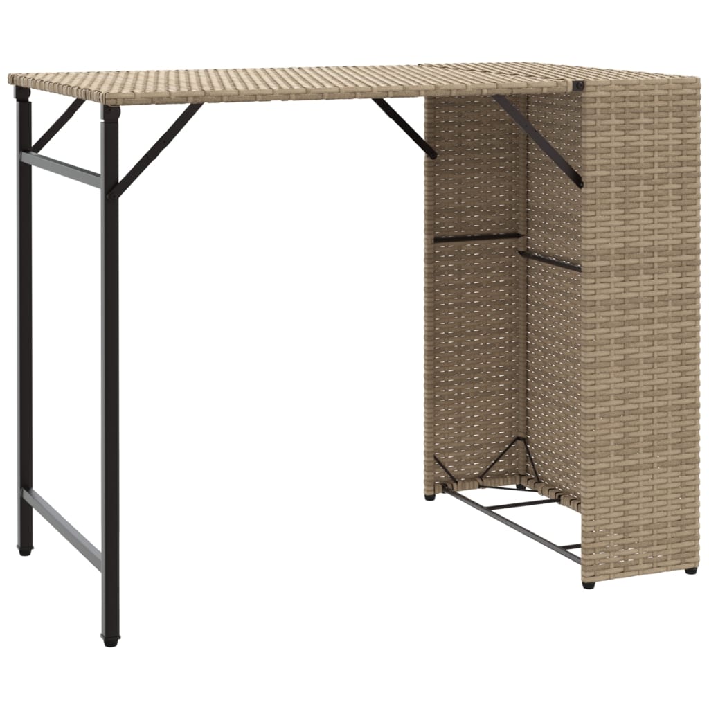 5-tlg. Garten-Essgruppe Klappbar Beige Poly Rattan