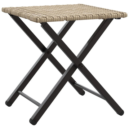 5-tlg. Garten-Essgruppe Klappbar Beige Poly Rattan