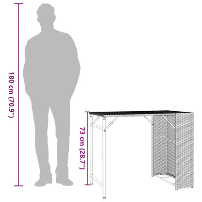 5-tlg. Garten-Essgruppe Klappbar Hellgrau Poly Rattan