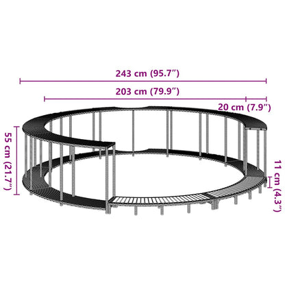 Whirlpool-Umrandung mit Stauraum Holztreppe Schwarz Poly Rattan