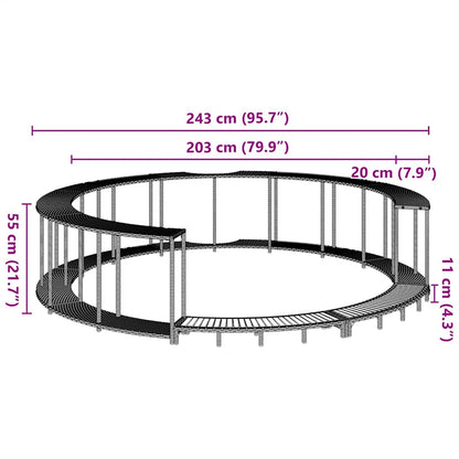 Whirlpool-Umrandung mit Stauraum Holztreppe Grau Poly Rattan