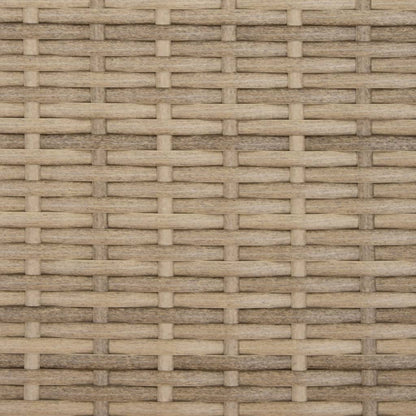 Doppel-Sonnenliege mit Dach und Auflagen Beige Poly Rattan