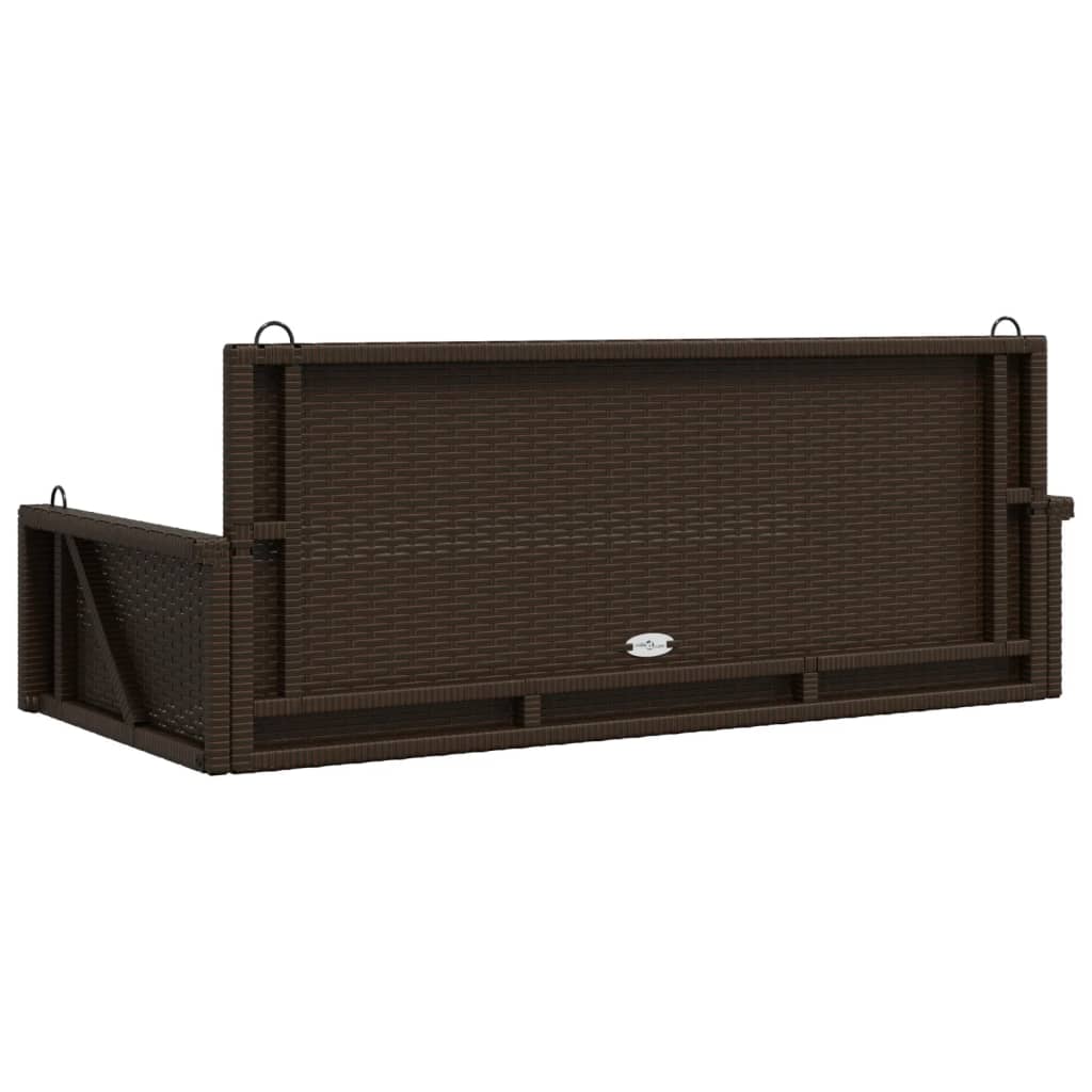 Hängebank Braun 119x56x48 cm Poly Rattan