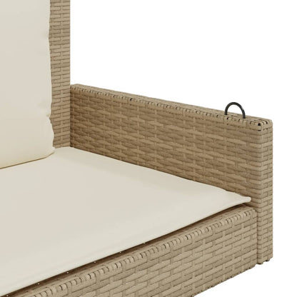 Hängebank mit Kissen Beige 119x56x48 cm Poly Rattan