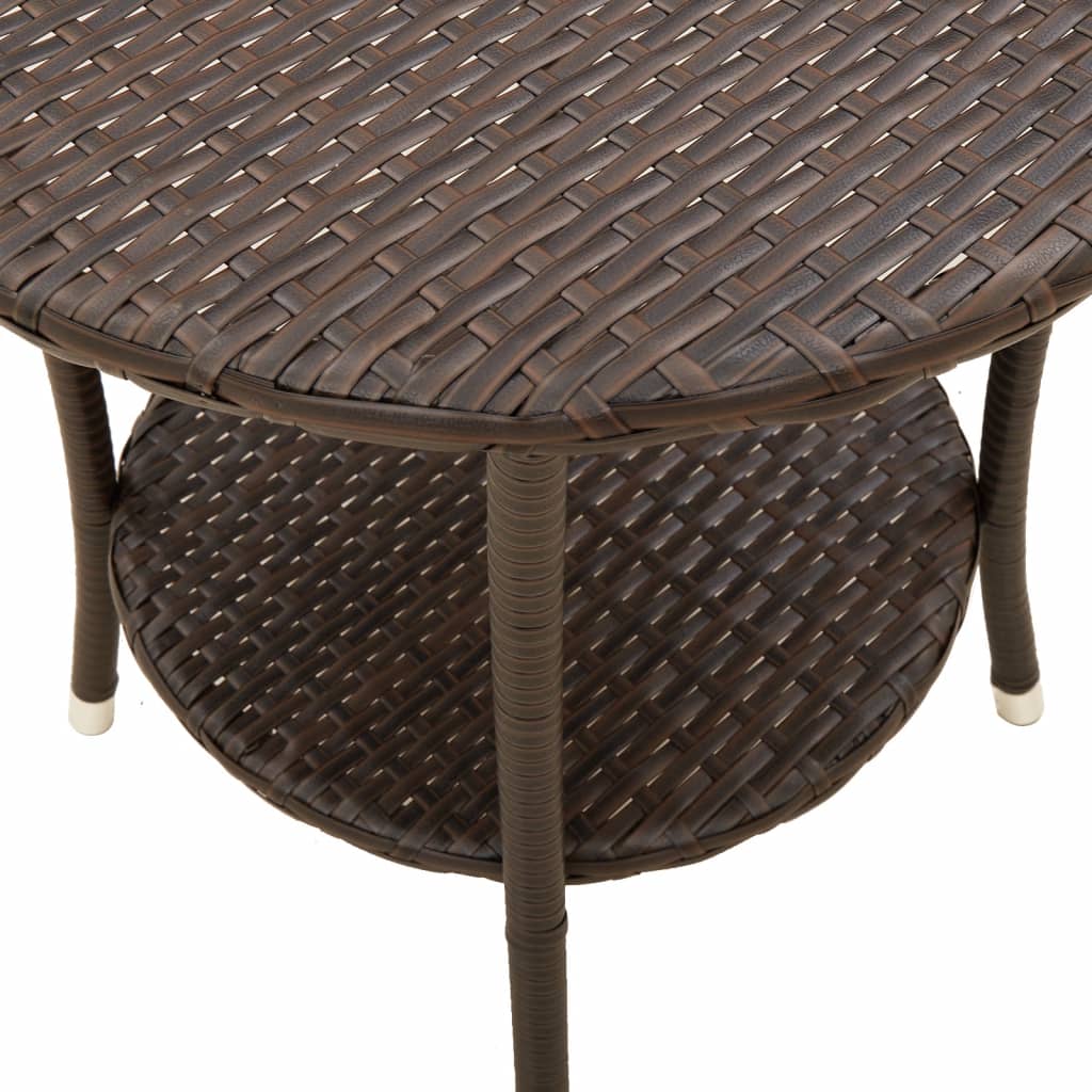 Outdoor-Lehnstühle 2 Stk. mit Tisch Braun Poly Rattan