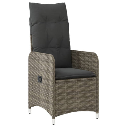 Outdoor-Lehnstühle 2 Stk. mit Tisch Grau Poly Rattan