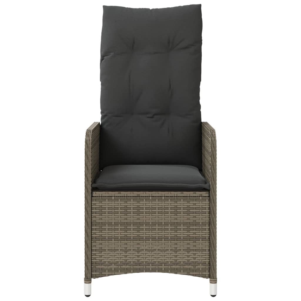 Outdoor-Lehnstühle 2 Stk. mit Tisch Grau Poly Rattan