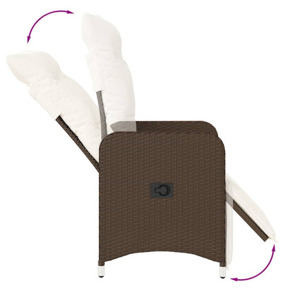 Outdoor-Lehnstühle 2 Stk. mit Tisch Braun Poly Rattan