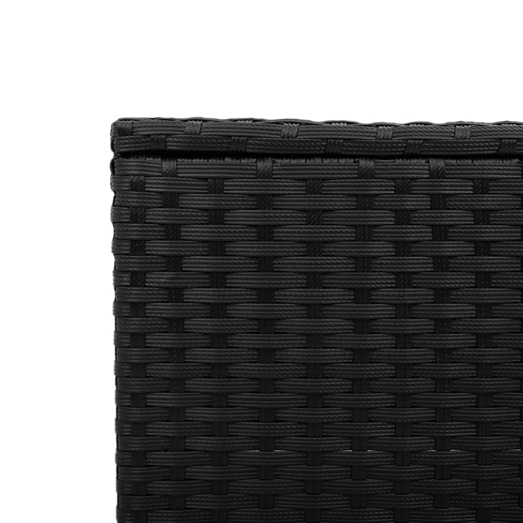 Gartentisch mit Glasplatte Schwarz 55x55x37 cm Poly Rattan