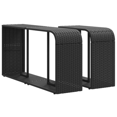 Outdoor-Regale 2 Stk. Schwarz Poly Rattan