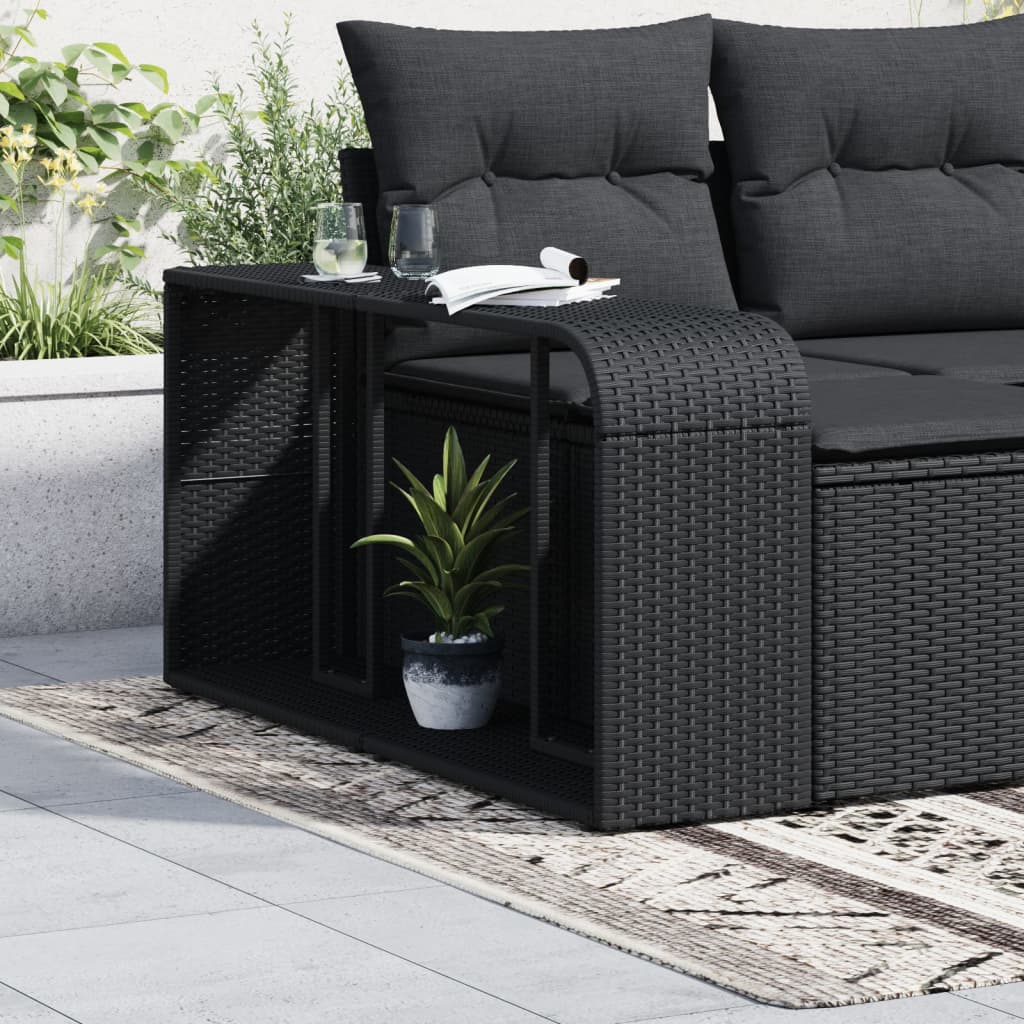 Outdoor-Regale 2 Stk. Schwarz Poly Rattan