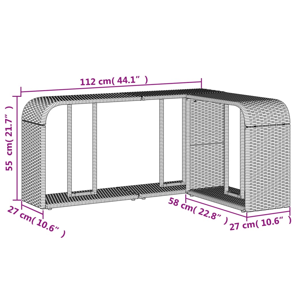 Outdoor-Regale 2 Stk. Schwarz Poly Rattan