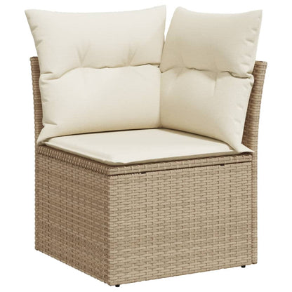 Garten-Ecksofa mit Kissen Beige Poly Rattan