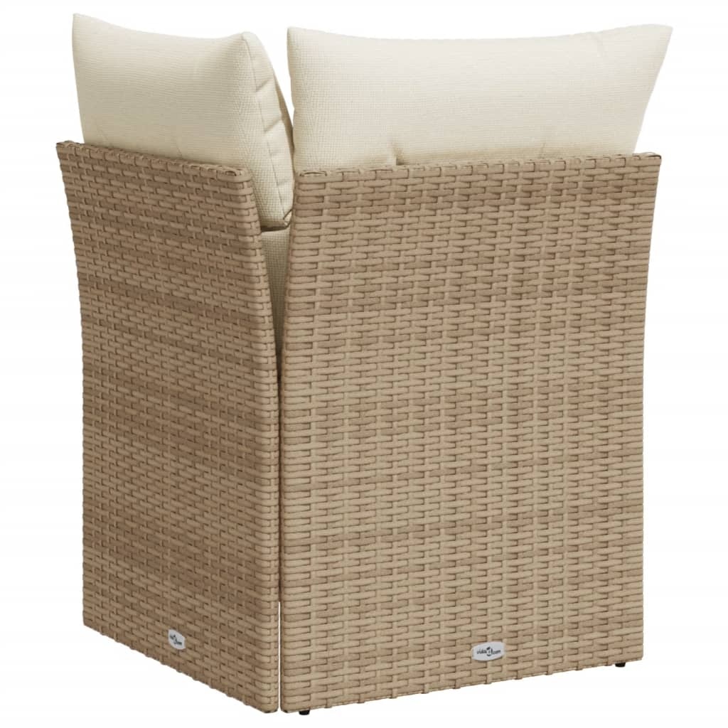 Garten-Ecksofa mit Kissen Beige Poly Rattan