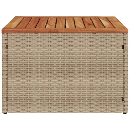 Gartentisch Beige 55x55x37 cm Poly Rattan und Akazienholz