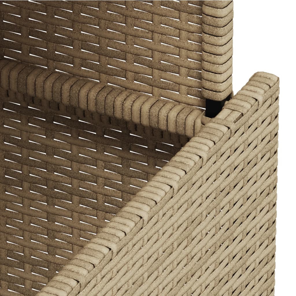 Gartentisch Beige 100x55x73 cm Poly Rattan und Akazienholz