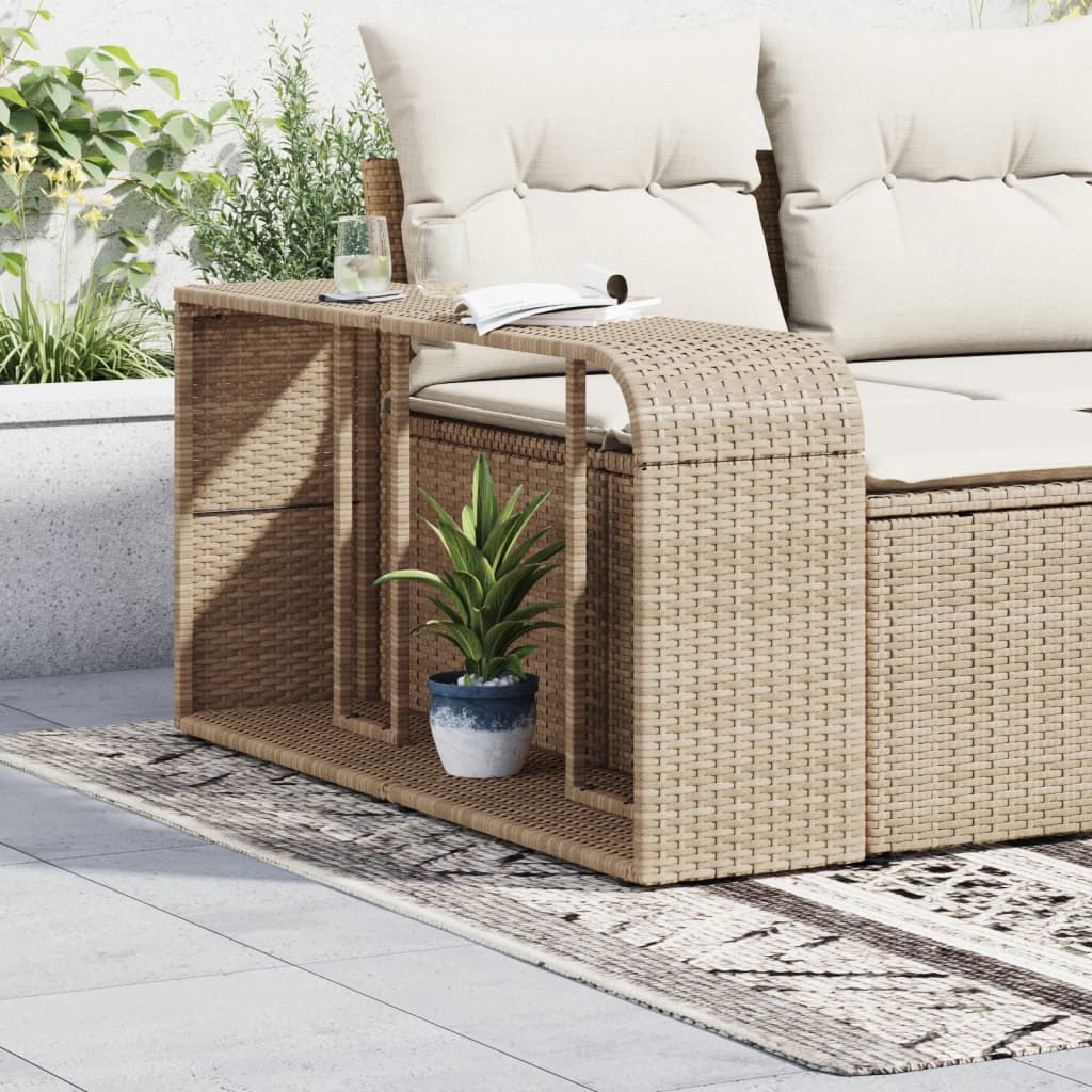 Outdoor-Regale 2 Stk. Beige Poly Rattan