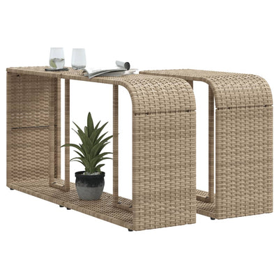 Outdoor-Regale 2 Stk. Beige Poly Rattan